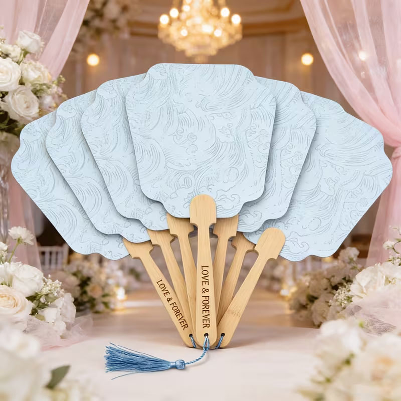 Decor Lighting Returns - Kipas Tangan Bentuk Gelombang Biru Muda