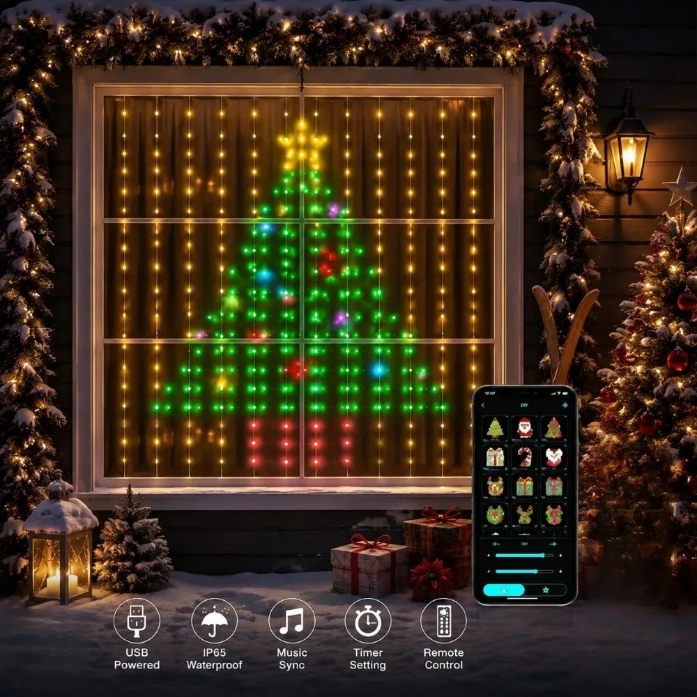 Lighting Decor For Home - Lampu Tirai LED Pixel dengan Kontrol