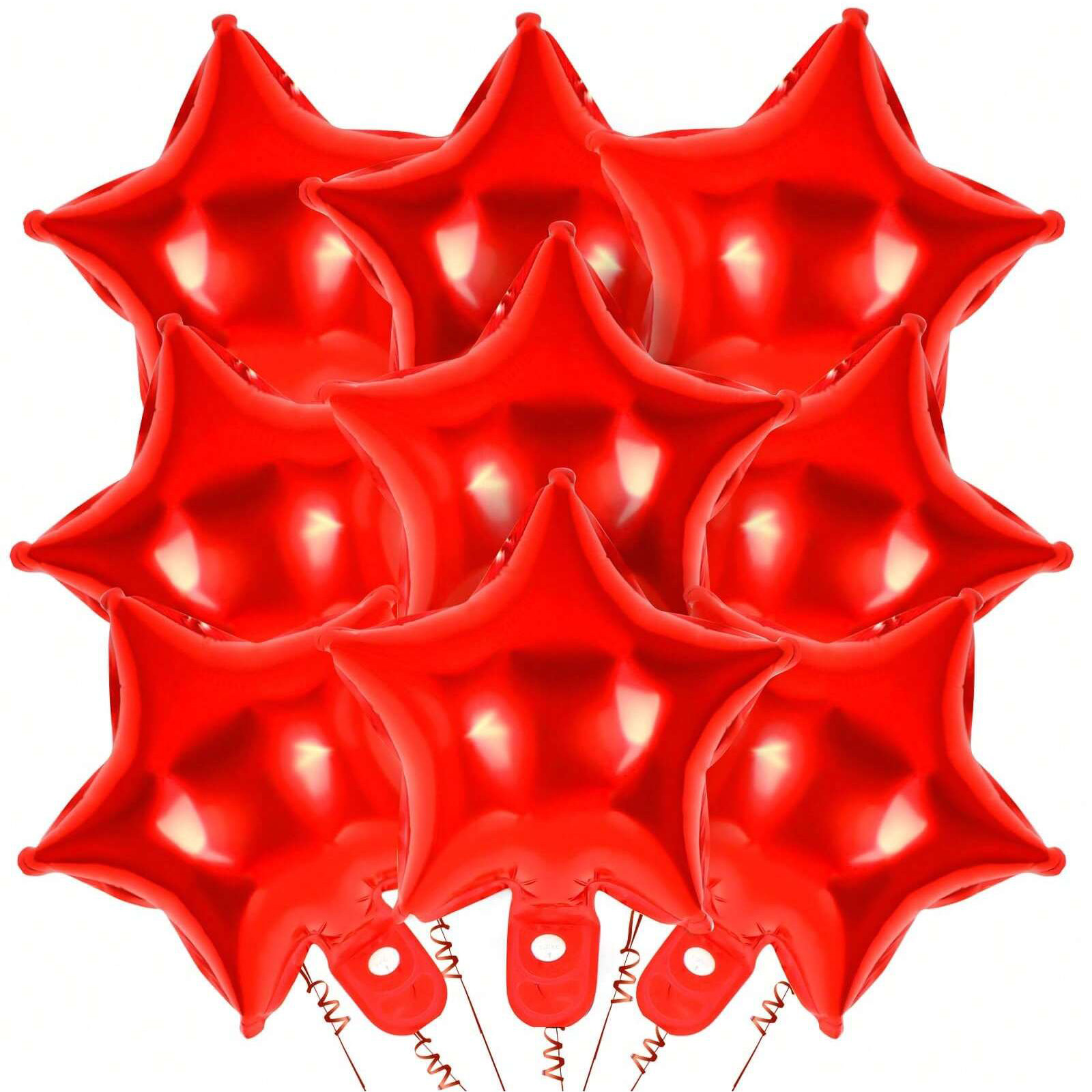 Lighting Mcqueen Decor - 9 Buah Balon Foil Bentuk Bintang