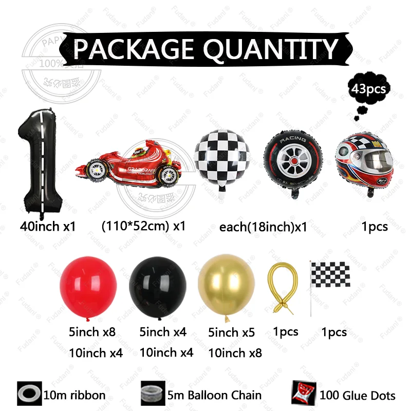 43 Buah Balon Bertema Balap Ga - Lighting Mcqueen Decor ulasan dan harga