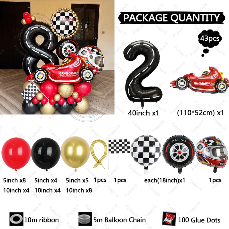 43 Buah Balon Bertema Balap Ga - Lighting Mcqueen Decor ulasan dan harga
