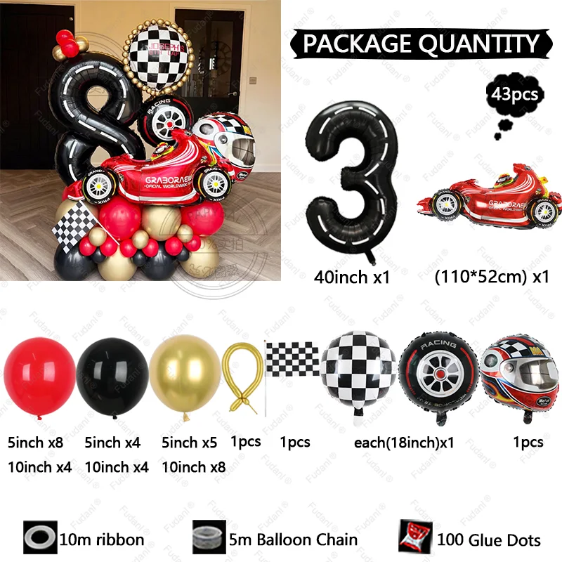 43 Buah Balon Bertema Balap Ga - Lighting Mcqueen Decor ulasan dan harga