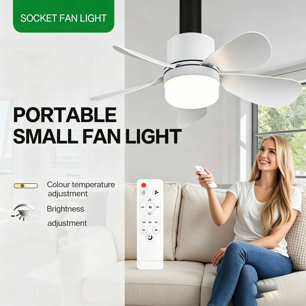 Lampu Kipas Soket dengan Remot - Lighting Decor For Home ulasan dan harga