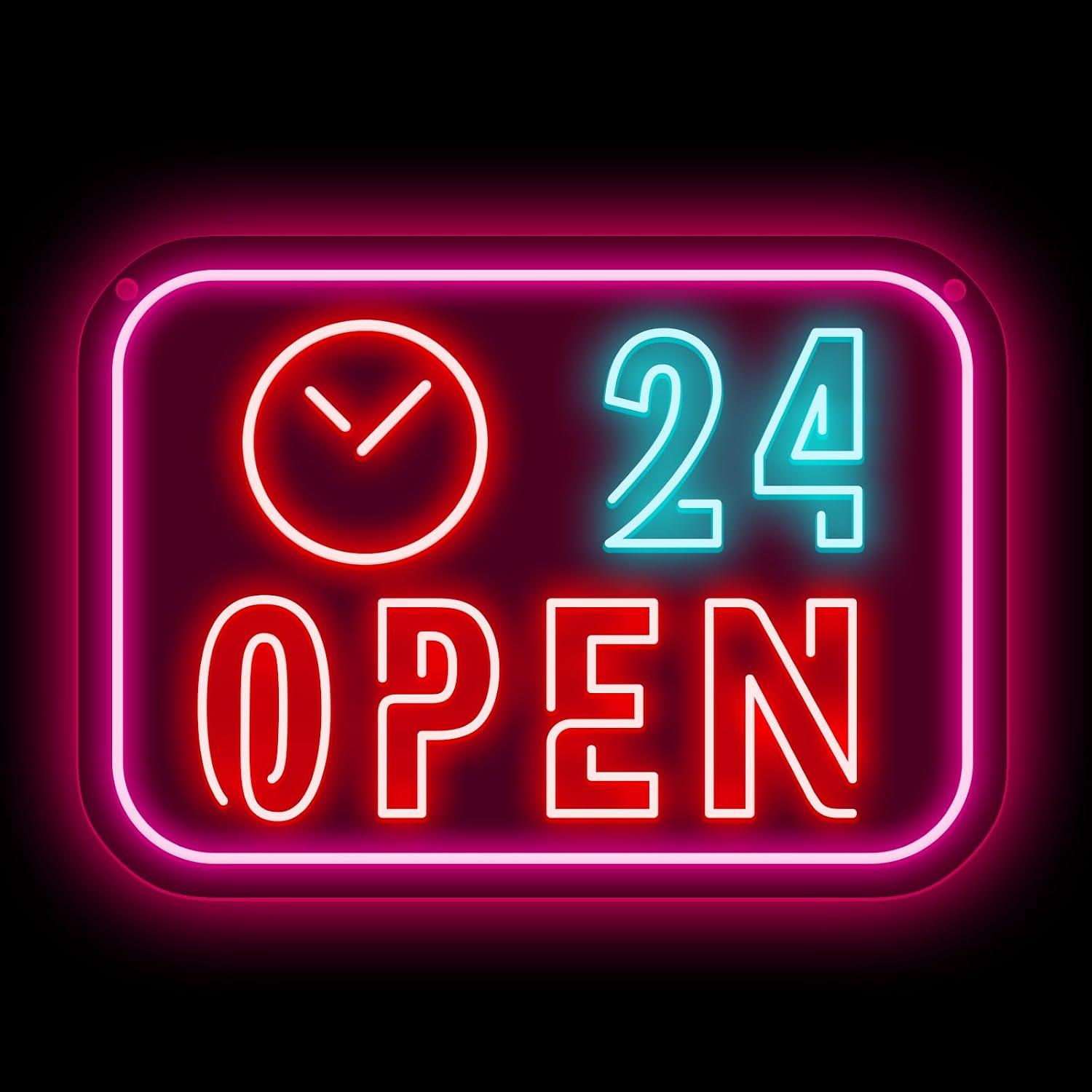 Lampu Neon LED 24 Jam Terang,  - Decor Lighting Opening Hours ulasan dan harga